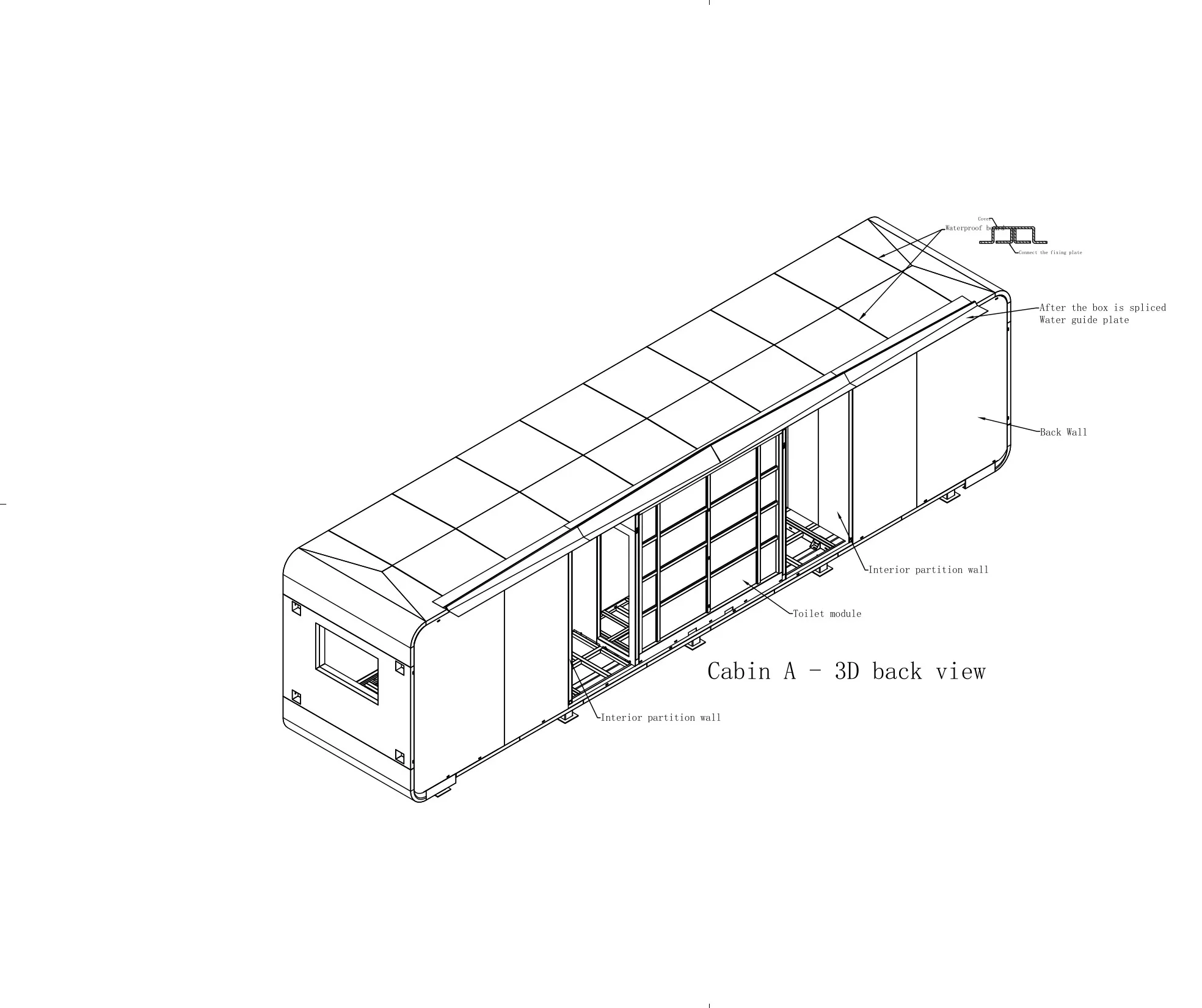 Cabin A — back 3D view