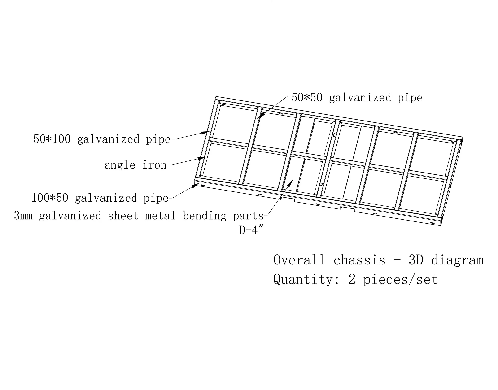 Steel chassis — 3D