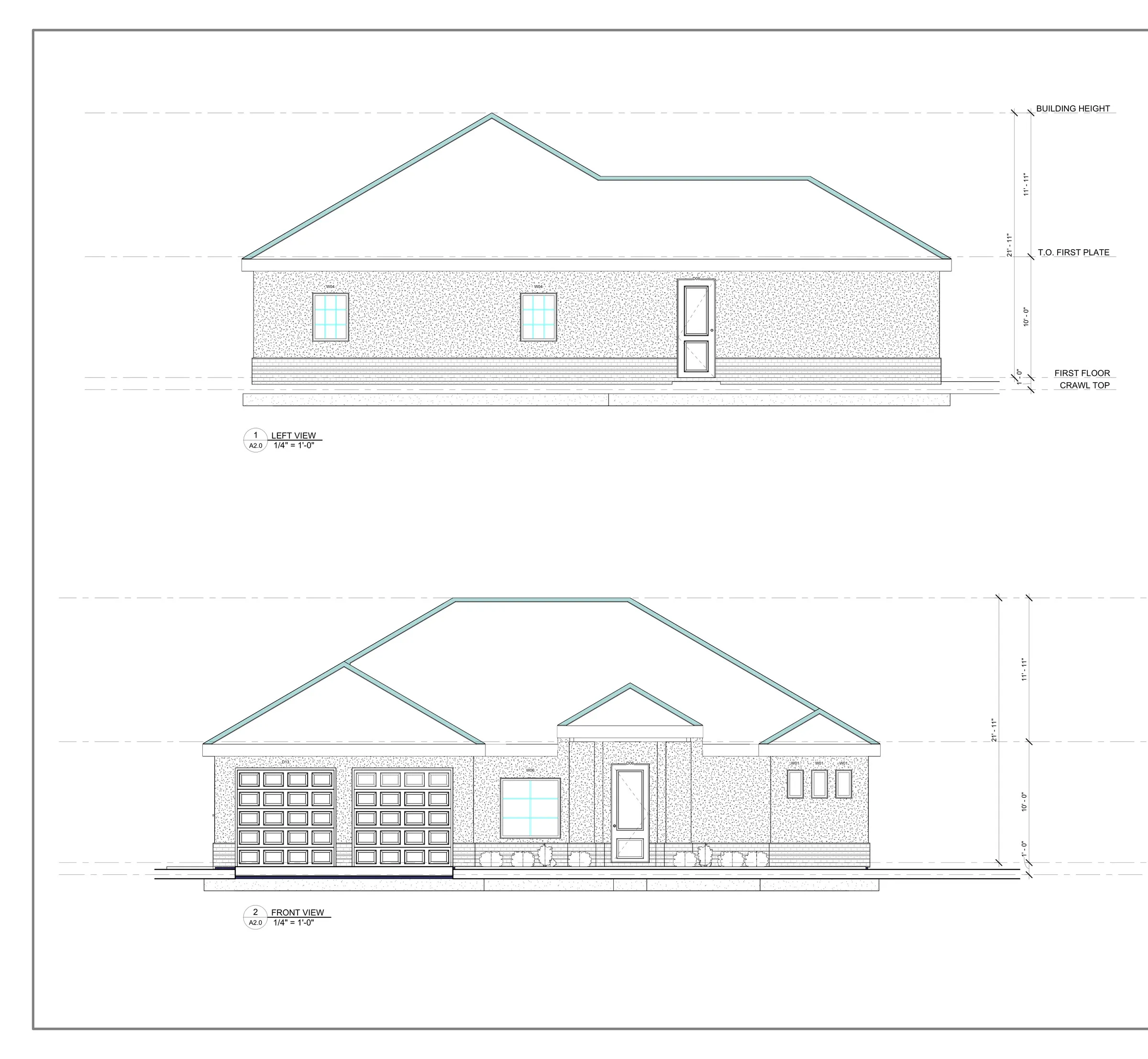 Left & front elevations