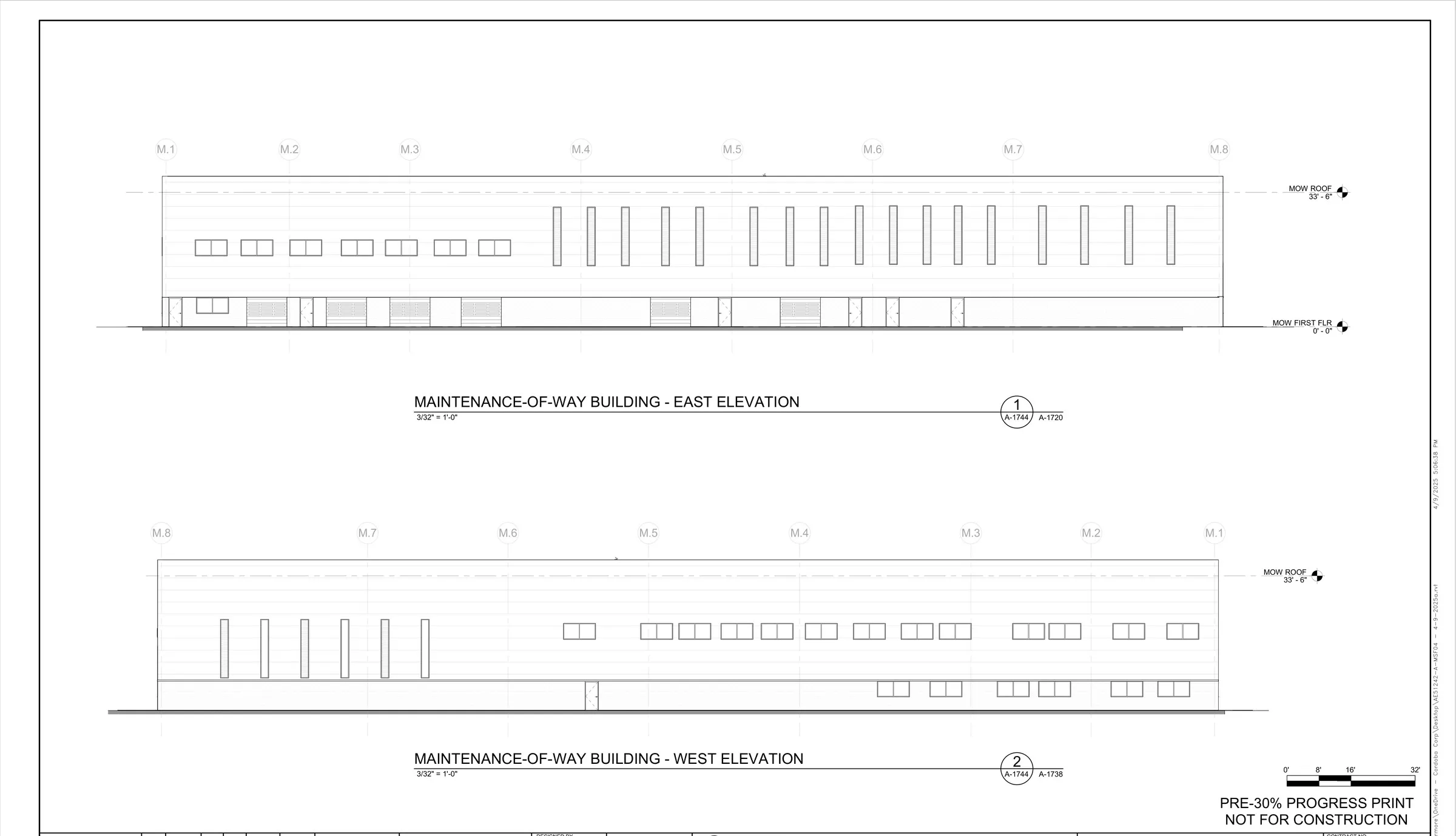 Maintenance-of-way building elevations