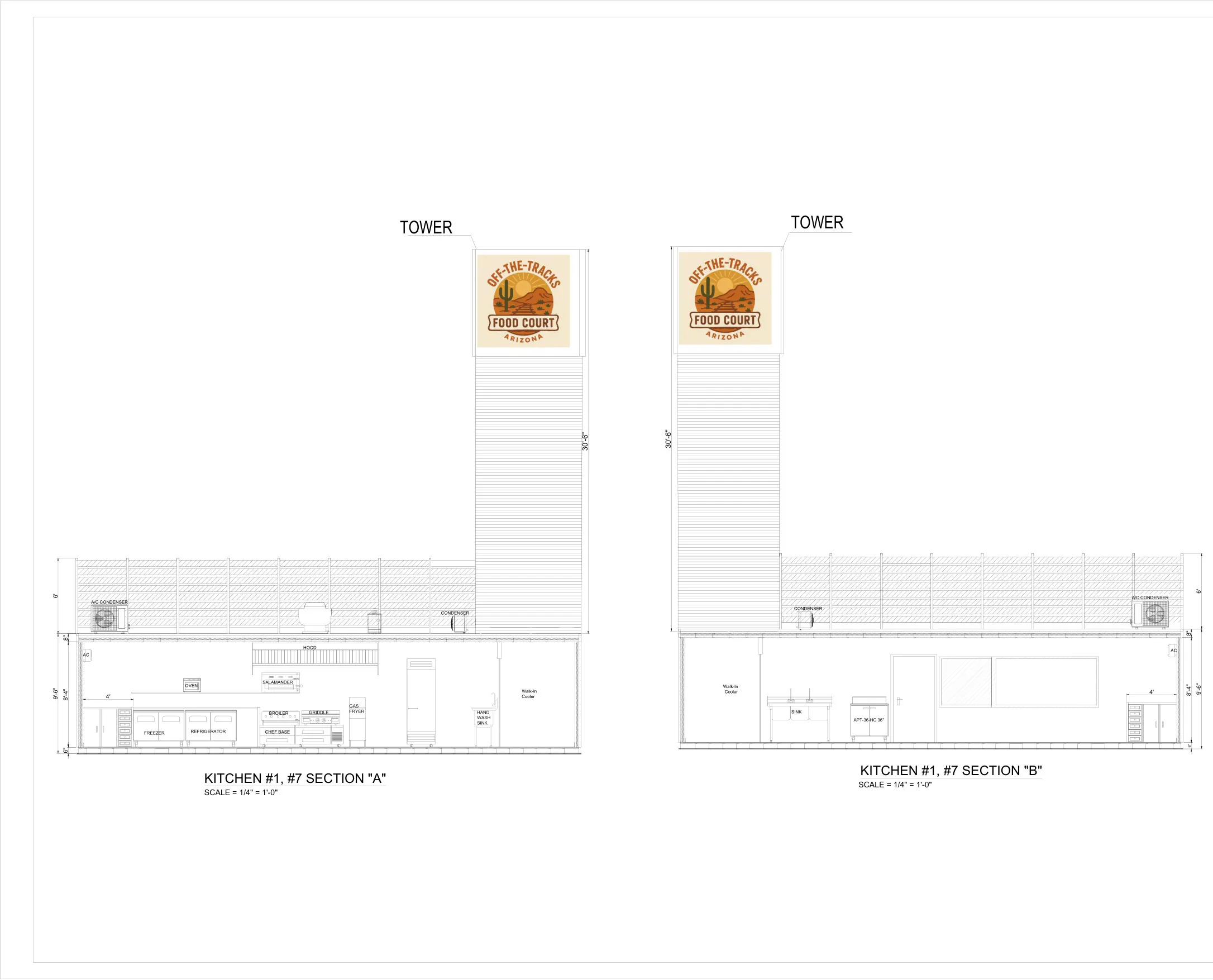 Container tower elevations