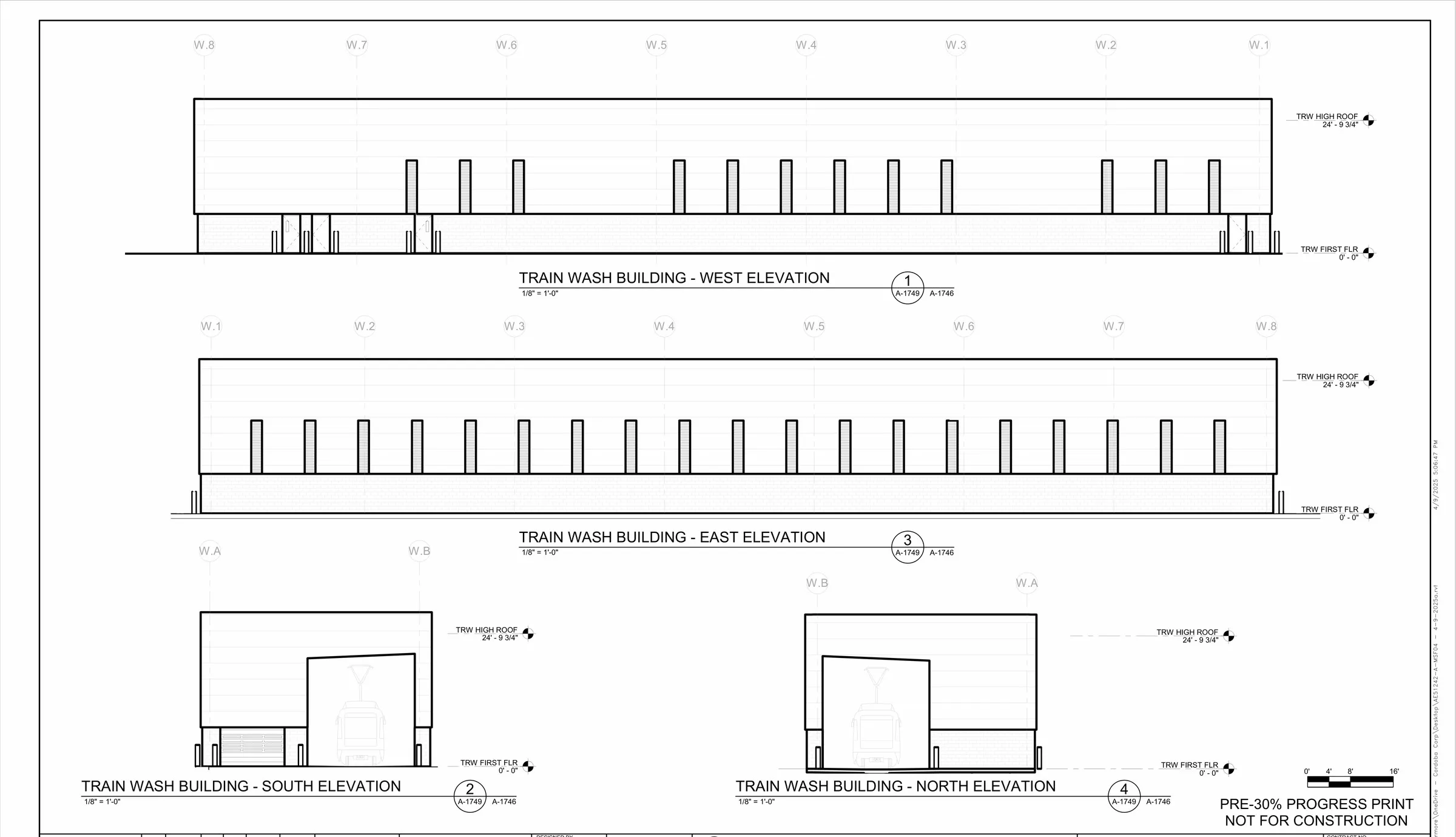 Train wash building elevations