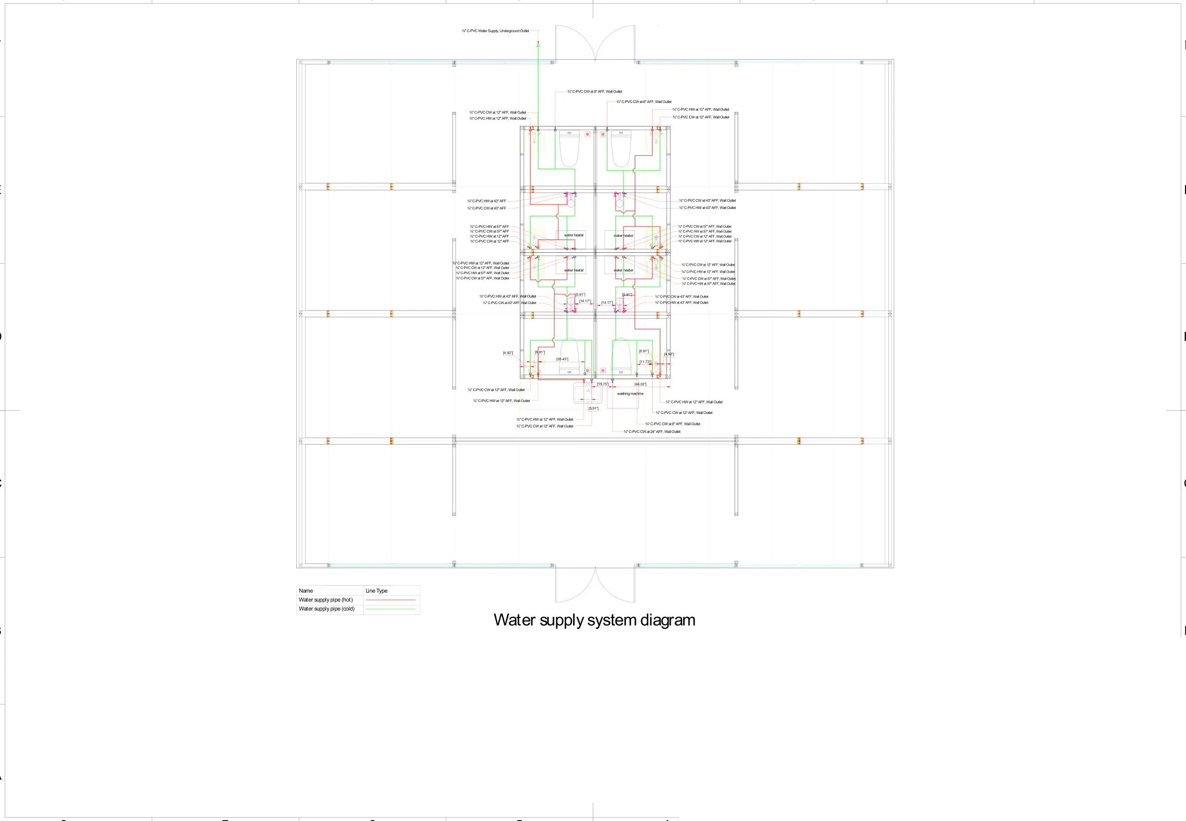 Modular Tiny Home Village — Water supply diagram