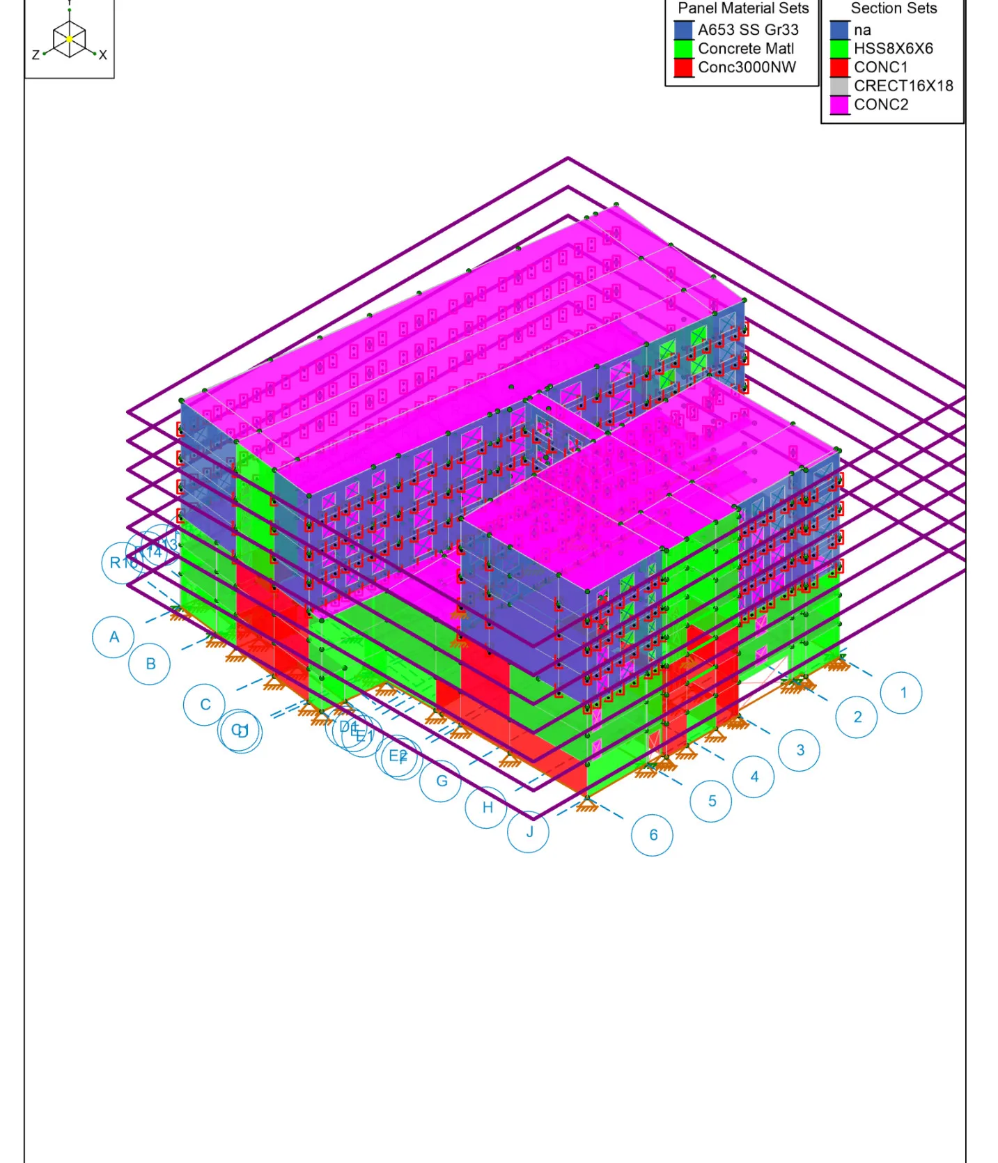 Materials and section sets — view 1