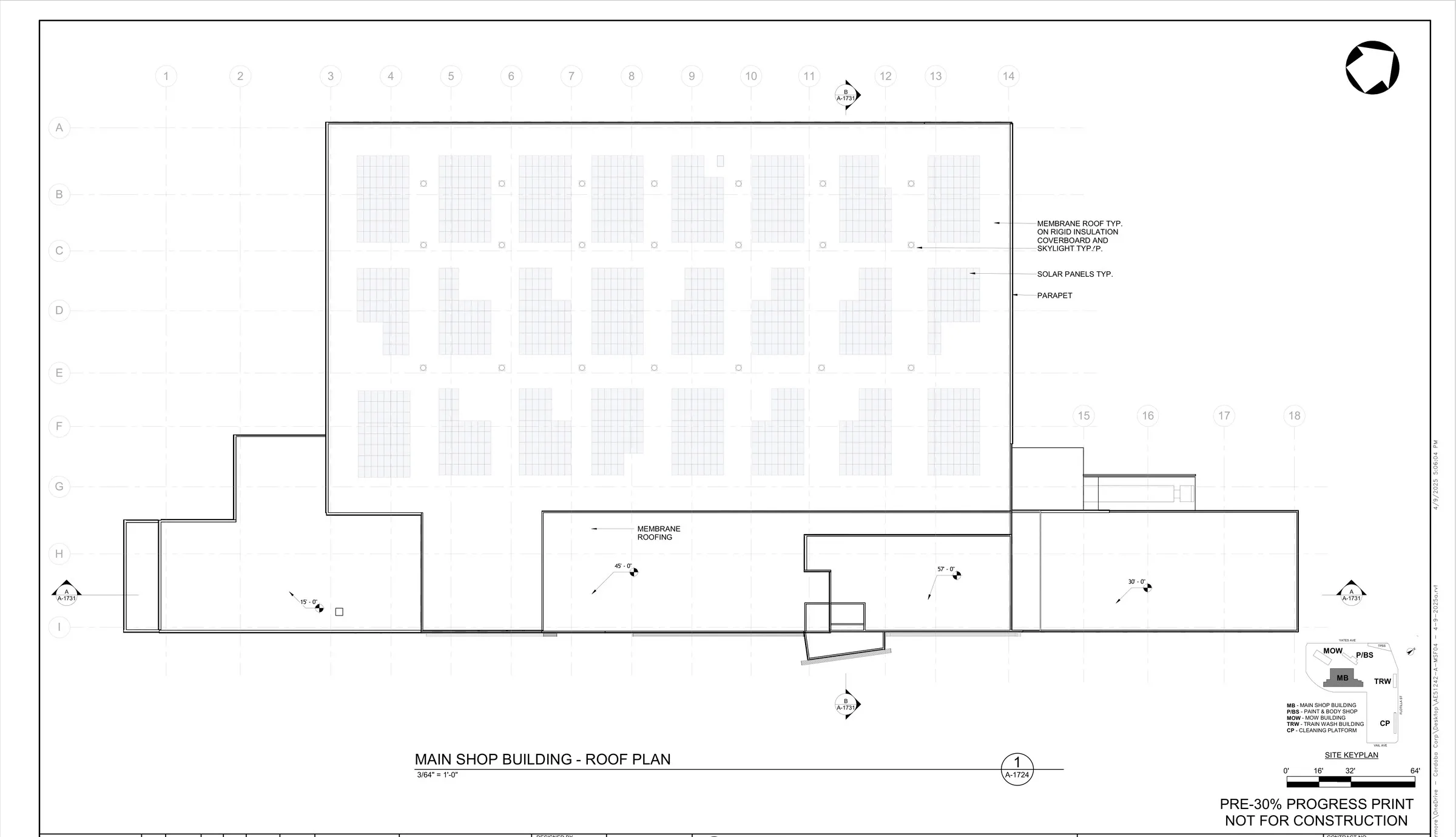 Main shop — roof plan