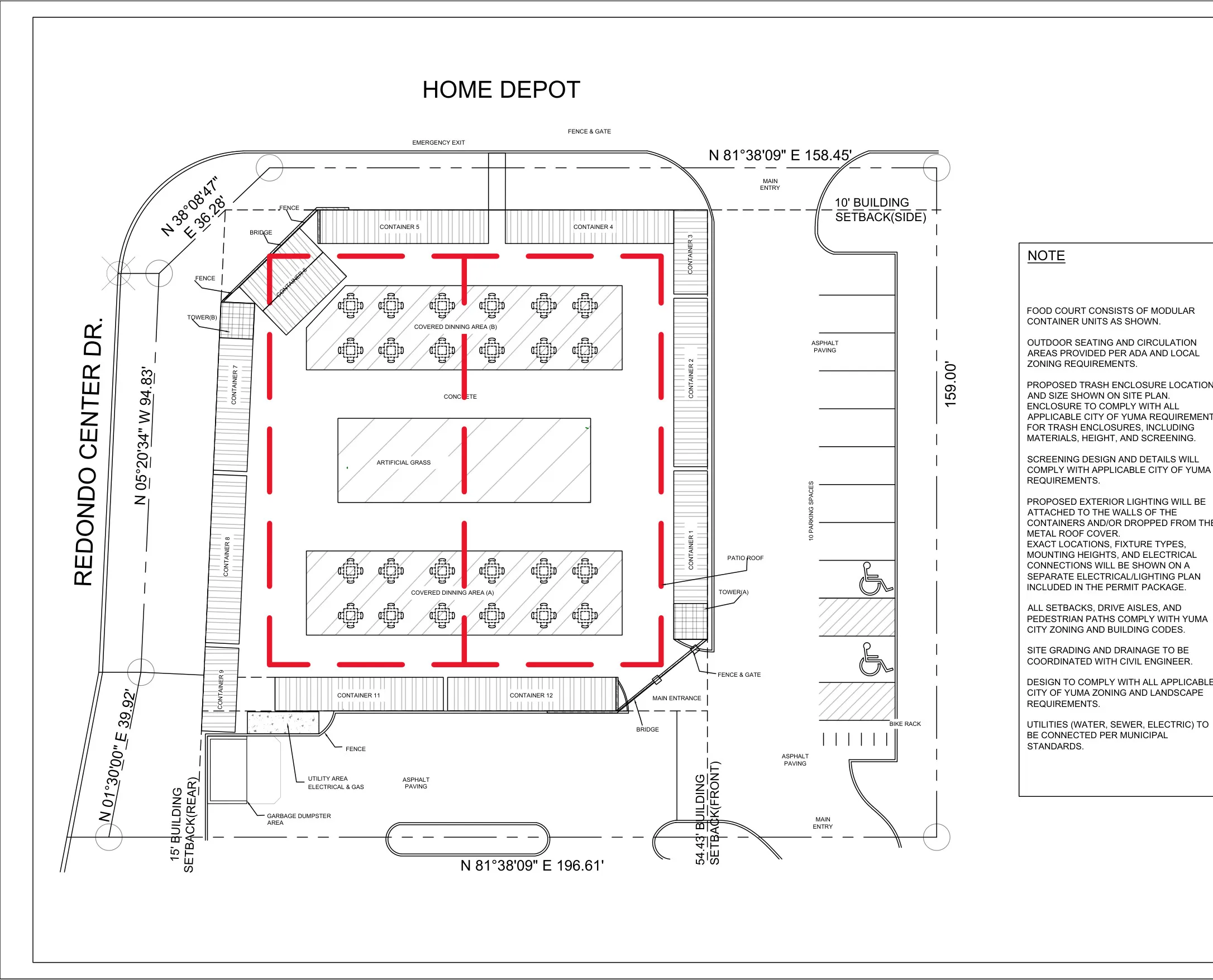 Shipping-Container Food Court — Site plan