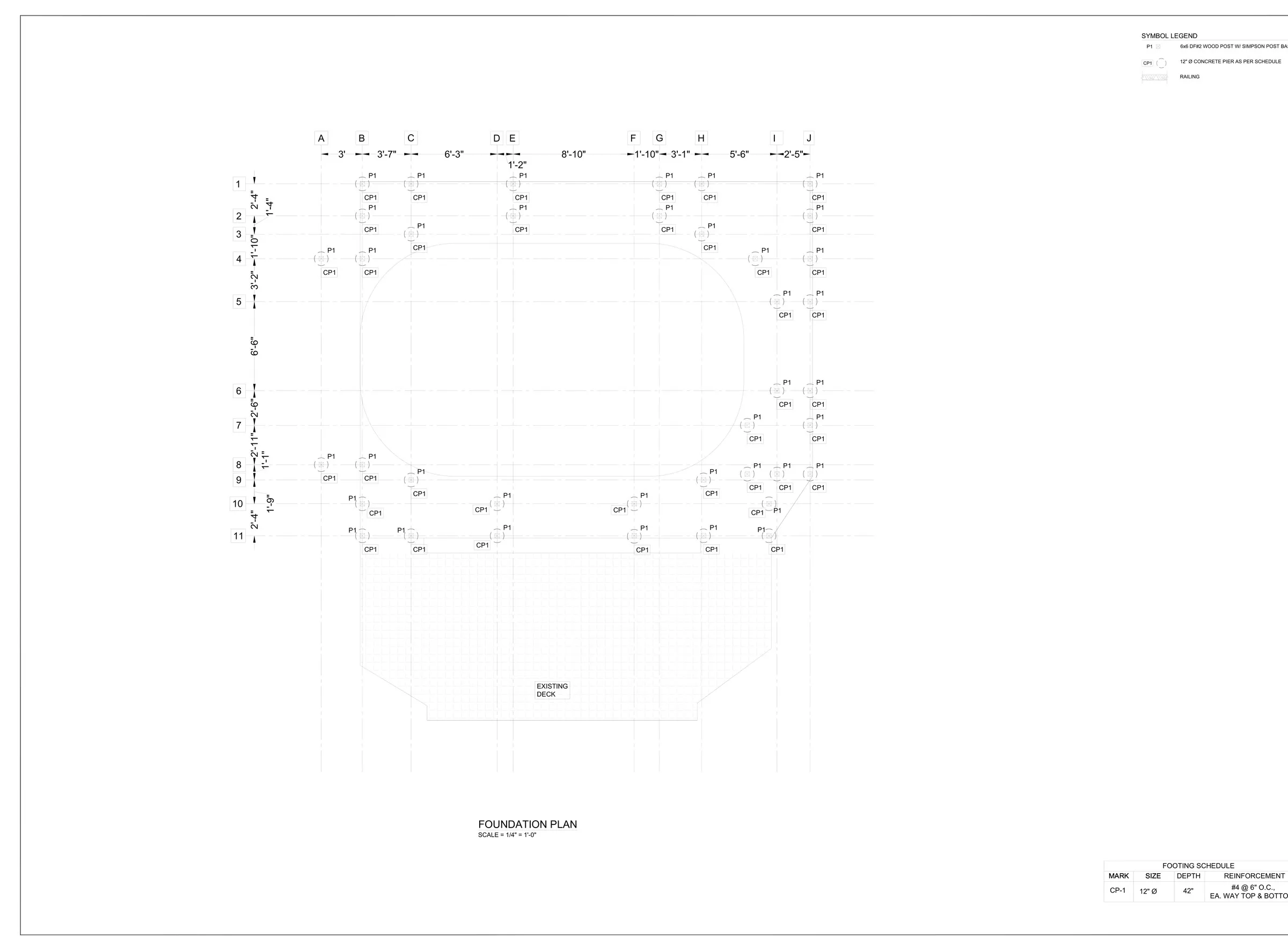 Elevated Pool Deck — Foundation plan
