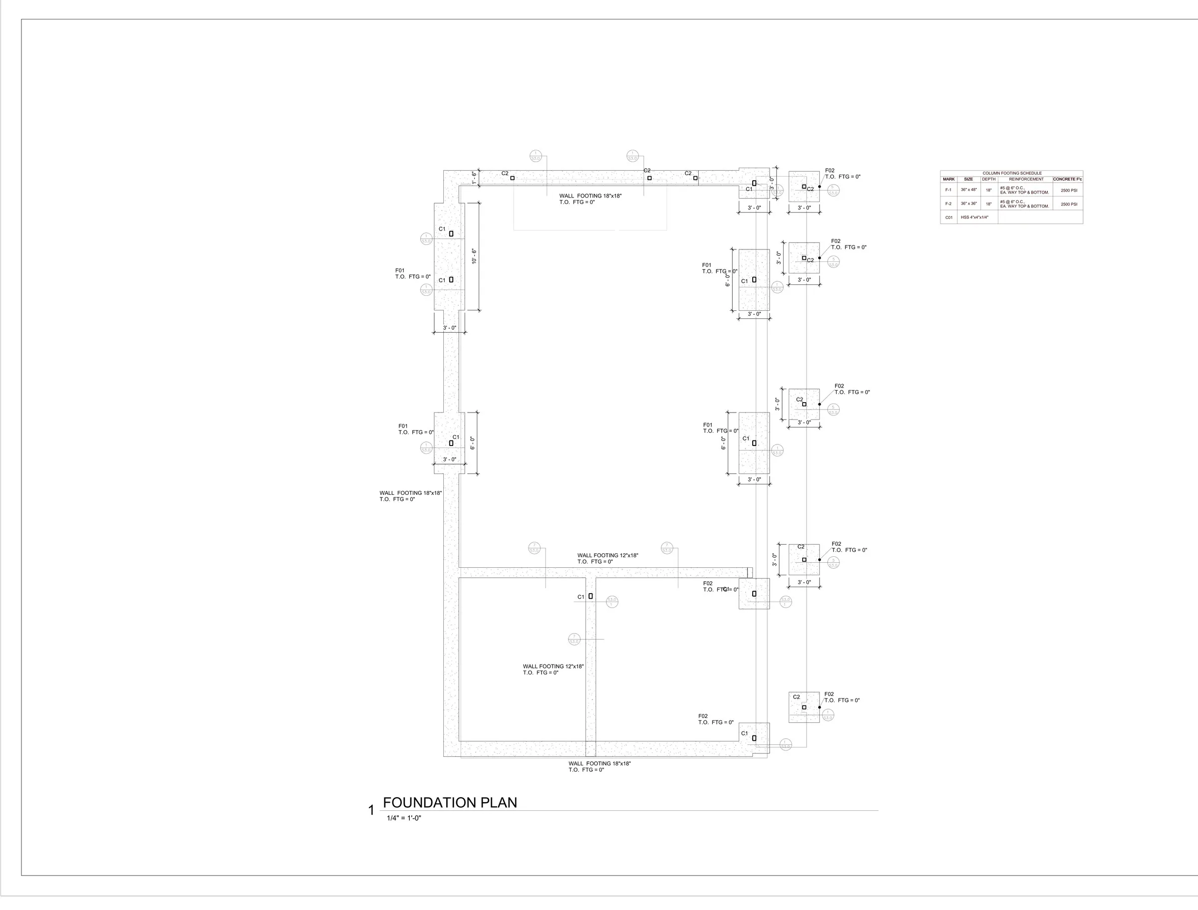 Modern Two-Storey Residence — Foundation plan