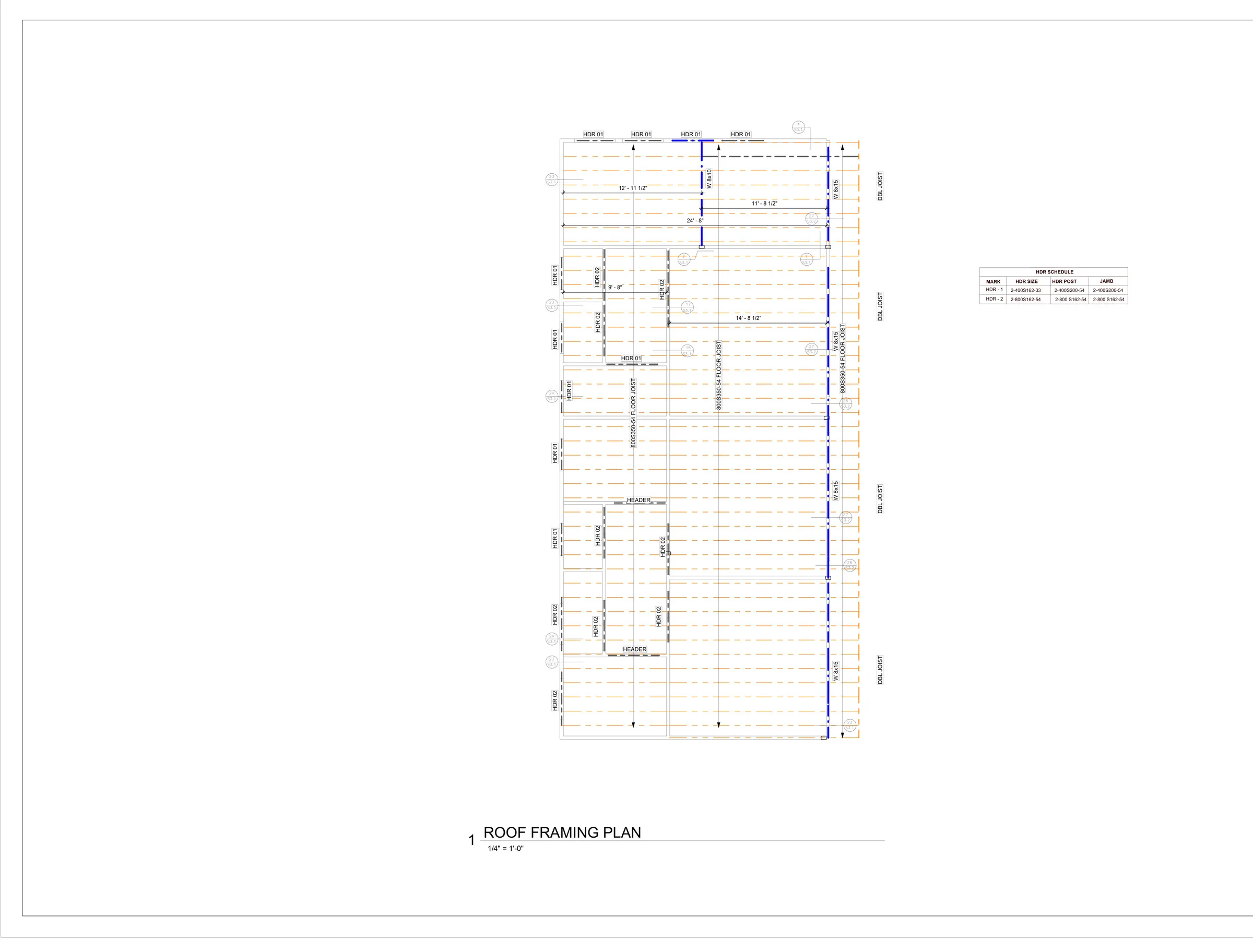 Roof framing plan